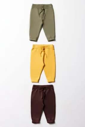 3 Pack Trackpants Green, Yellow & Brown