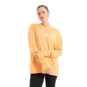 Apricot warm-up modest top