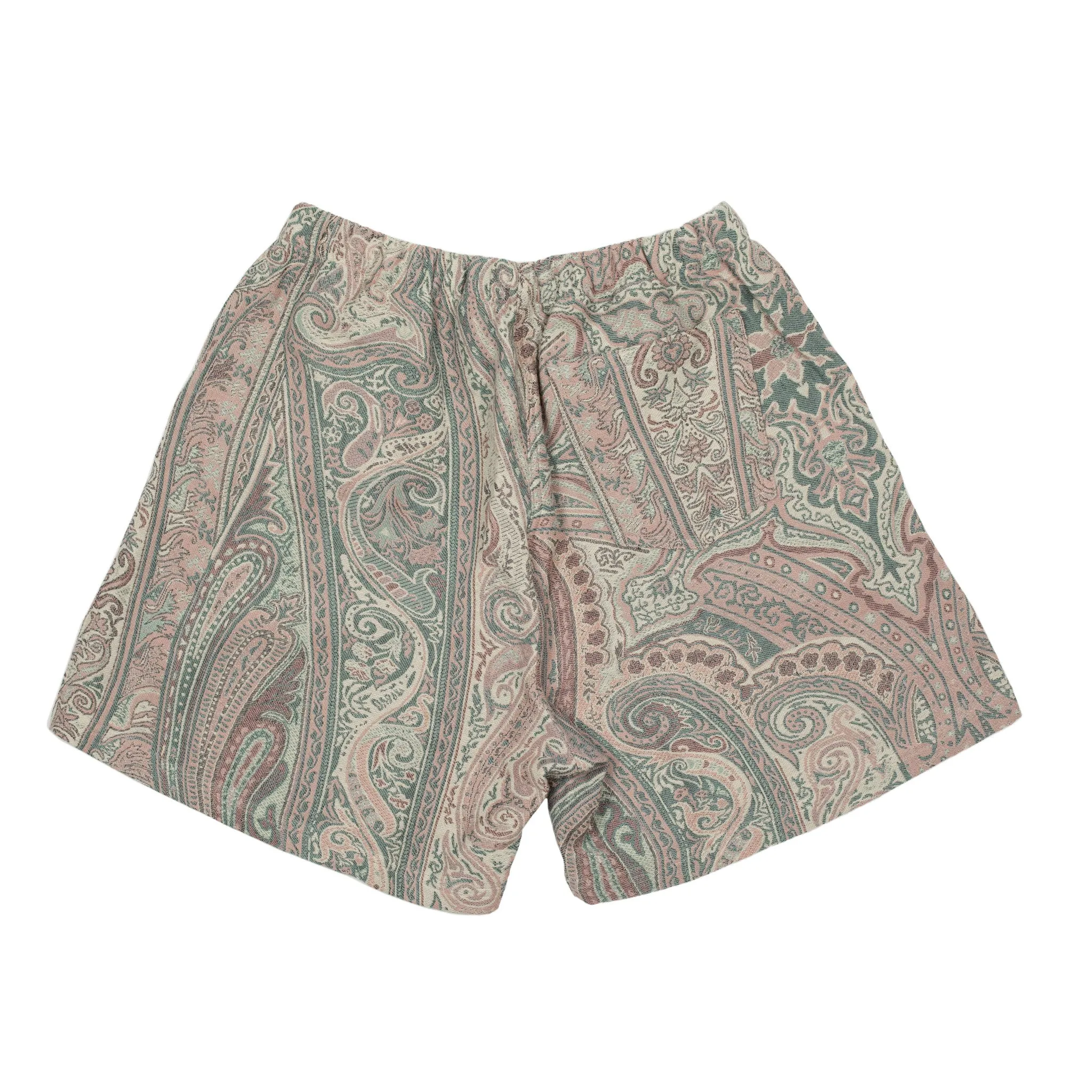 Belted easy shorts in lilac paisley Betro jacquard cotton (restock)