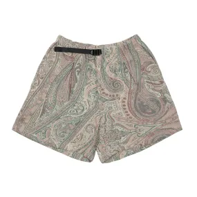 Belted easy shorts in lilac paisley Betro jacquard cotton (restock)