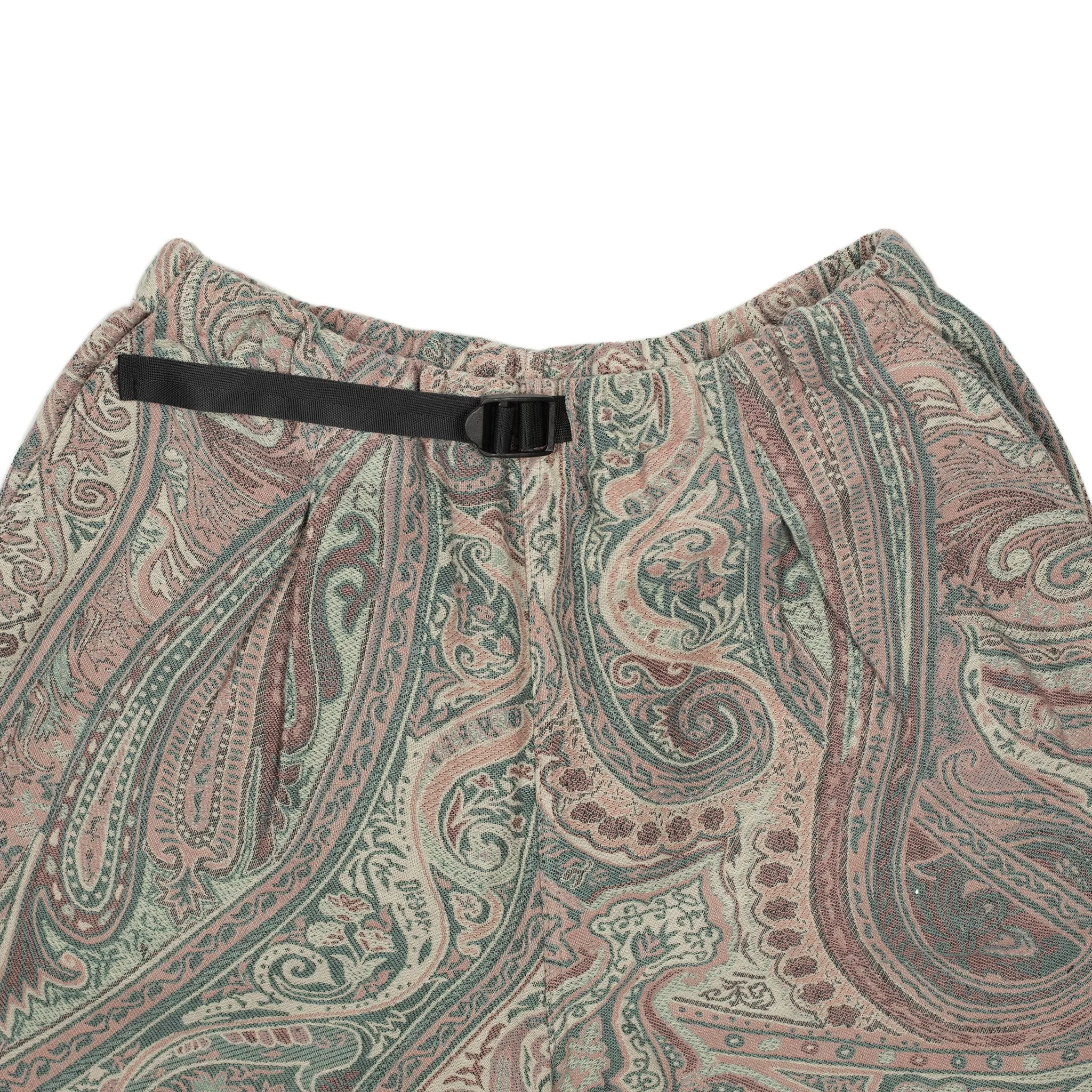 Belted easy shorts in lilac paisley Betro jacquard cotton (restock)