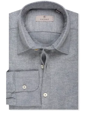 Blue Brushed Cotton Casual Shirt