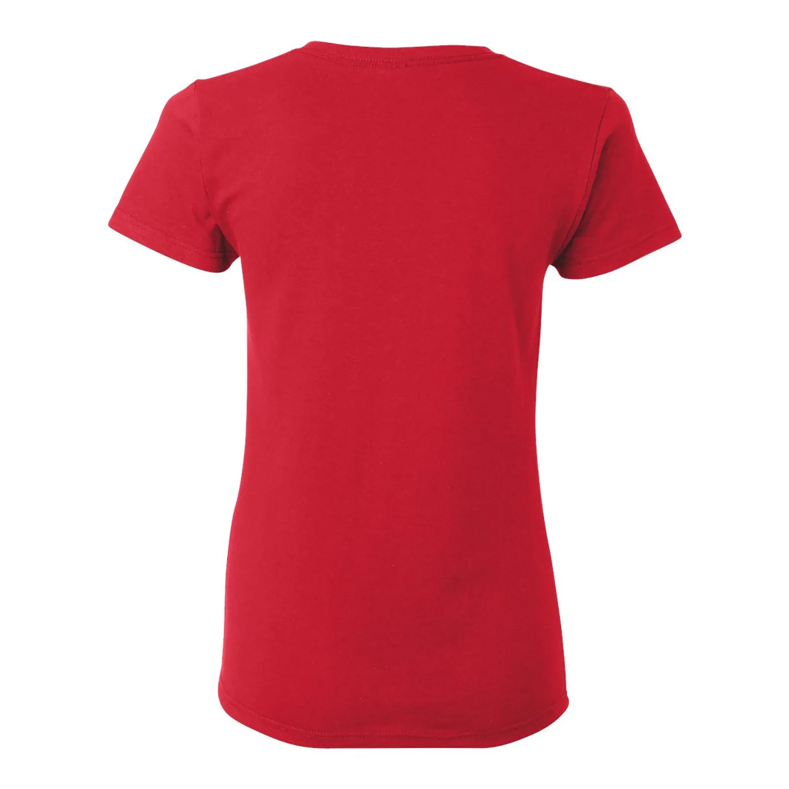 Bradley University Braves Arch Logo Basic Cotton Short Sleeve Women's T Shirt - Red