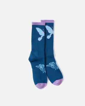 Butterfly Kiss Sports Sock - Blue