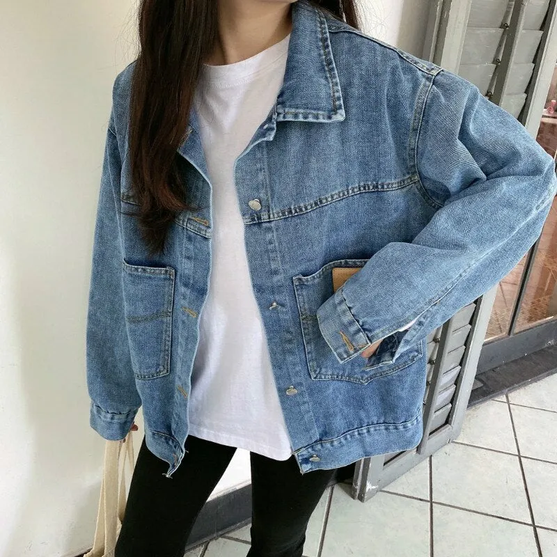 Button-Down Denim Jacket With Pockets