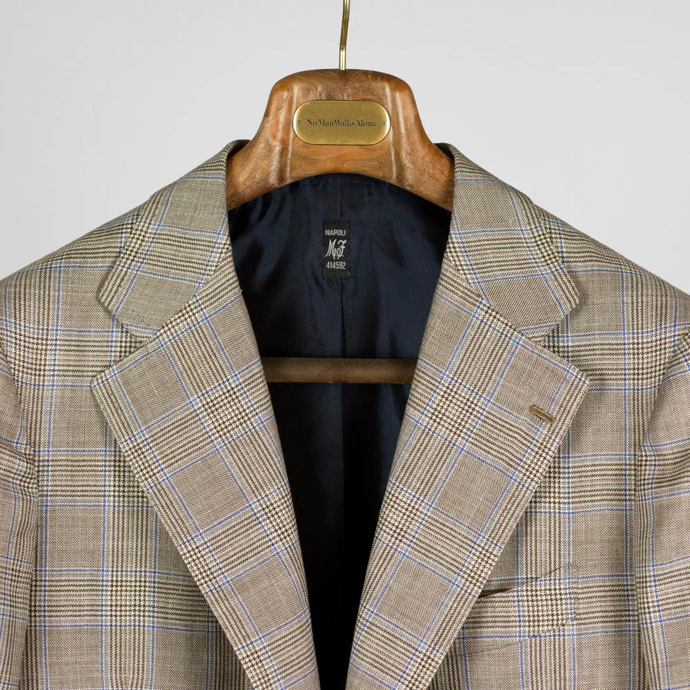 Caccioppoli summer glenplaid single-breasted sport coat, 8/9 oz. wool, silk & linen