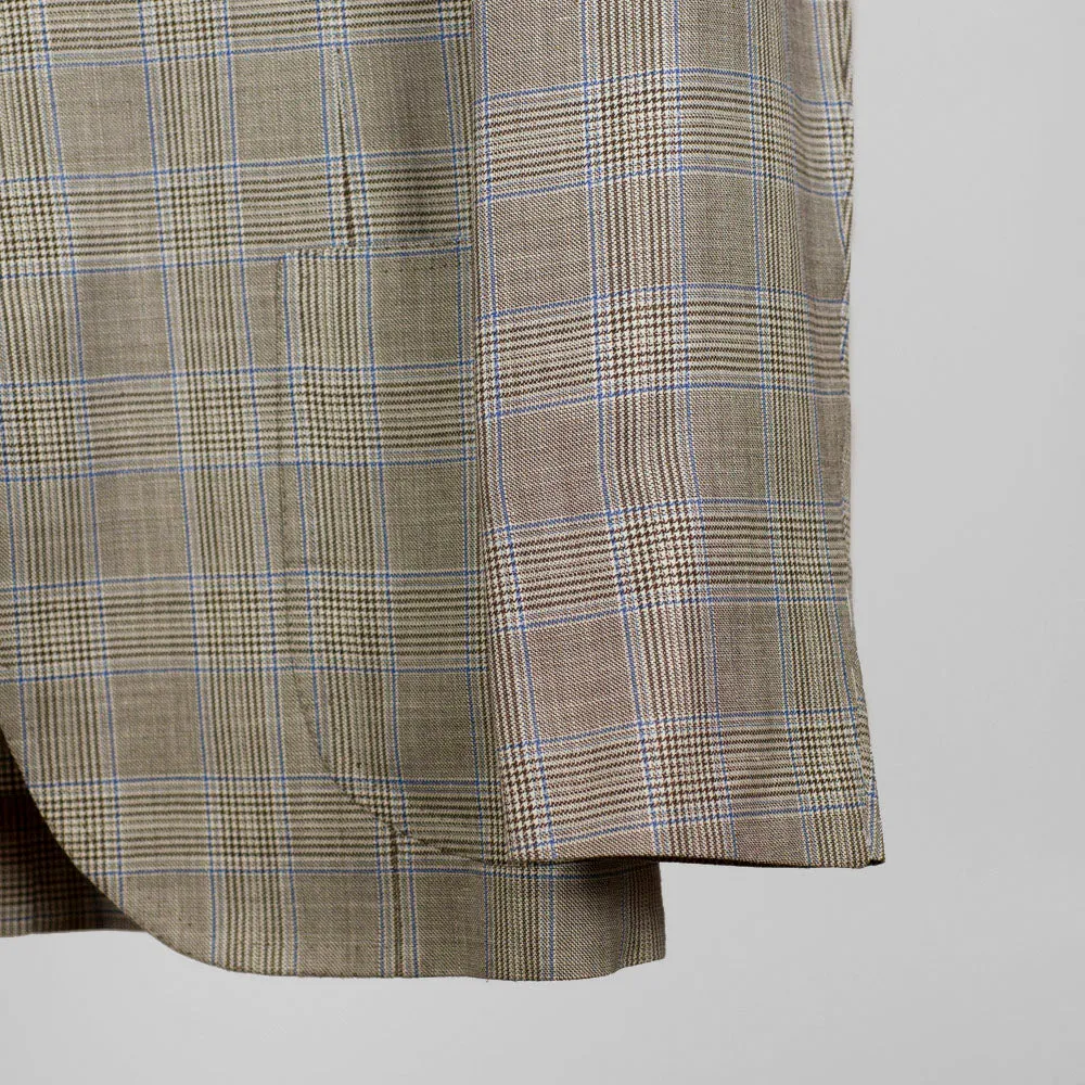 Caccioppoli summer glenplaid single-breasted sport coat, 8/9 oz. wool, silk & linen