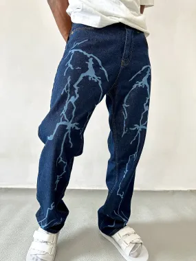 Cedric Lightning Relaxed Baggy Jeans