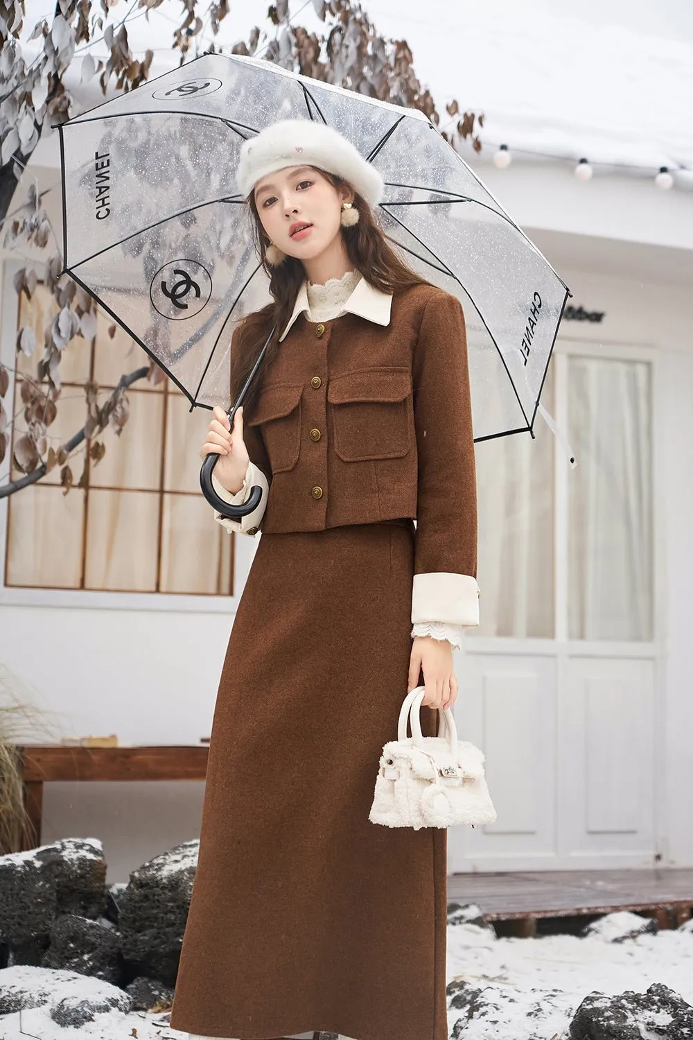 Coat and Skirt Suit Set