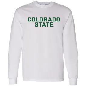 Colorado State University Rams Basic Block Long Sleeve T Shirt - White