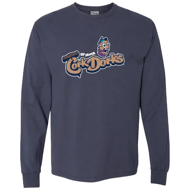 Cork Dorks Primary Logo Slate Long-Sleeve Tee