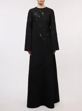 Crepe Kaftan with Lace Inserts