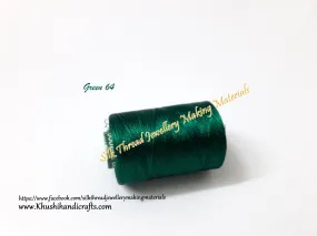 Dark Green Silk Threads Individual Spools for Bangle/Jhumkas/Jewelry Designing/Tassel Making Shade No. 64