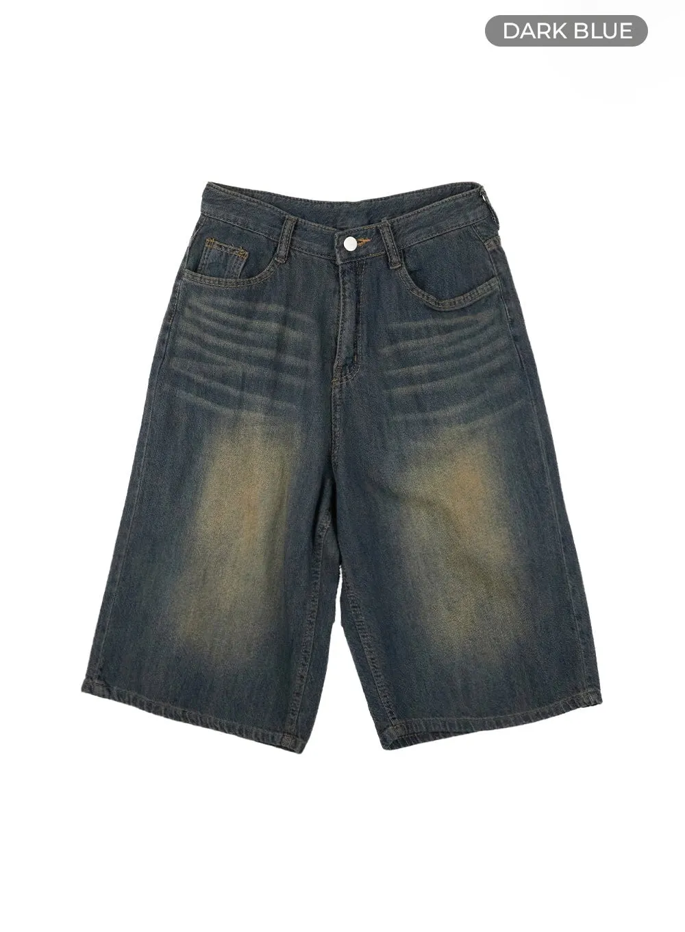 Dark Washed Wide Leg Jorts IL419