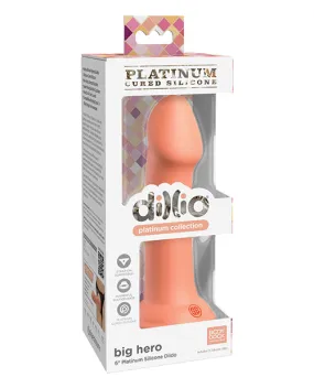 Dillio Platinum 6 Big Hero Silicone Dildo - Peach