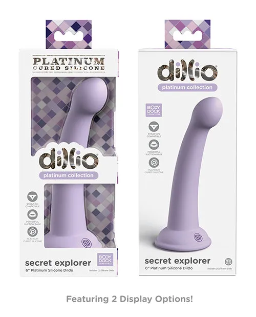 Dillio Platinum 6 Secret Explorer Silicone Dildo - Purple