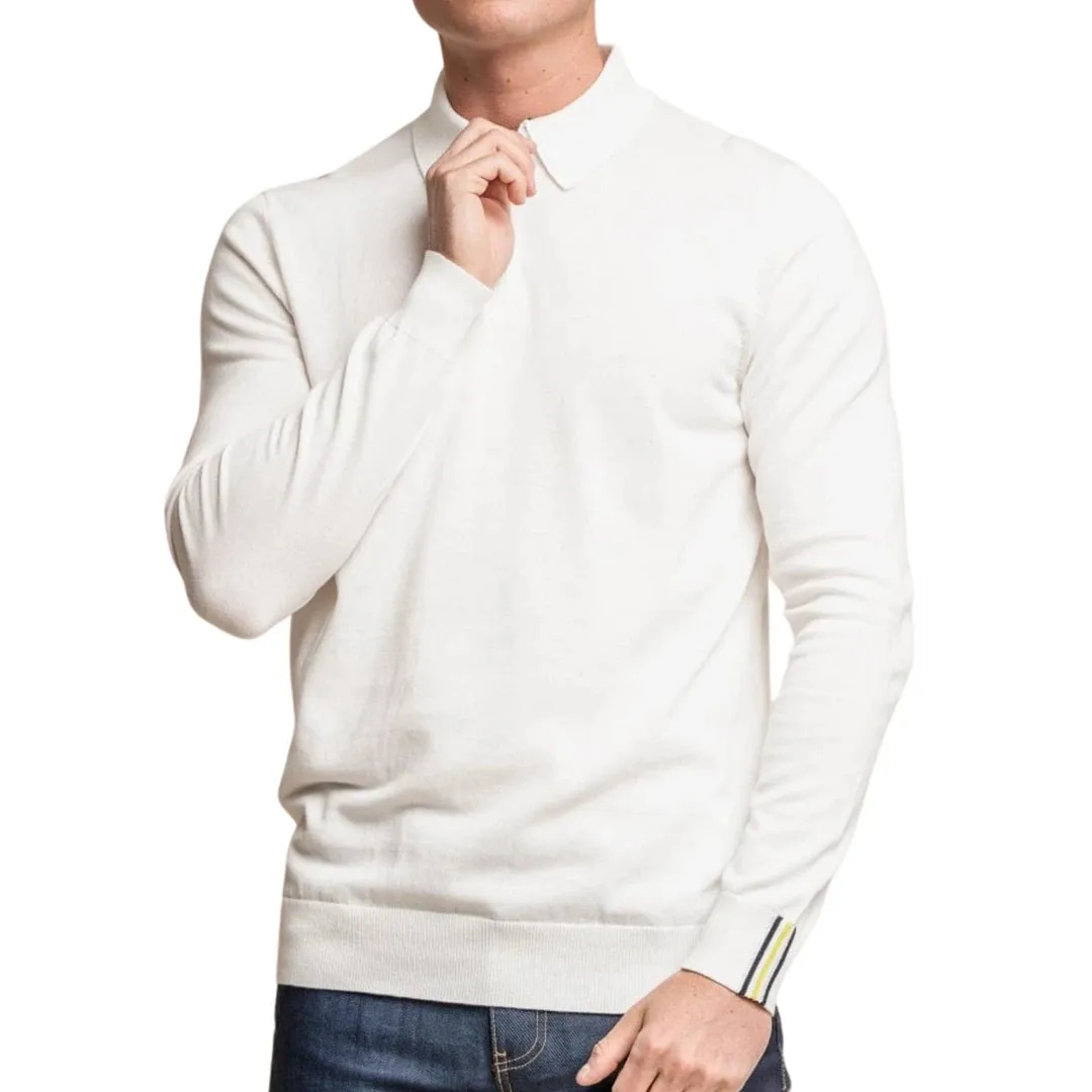 Falcao - Men's Polo Collar Quarter Zip Jumper