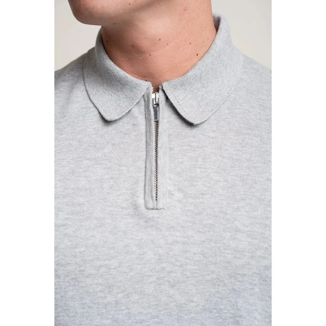 Falcao - Men's Polo Collar Quarter Zip Jumper