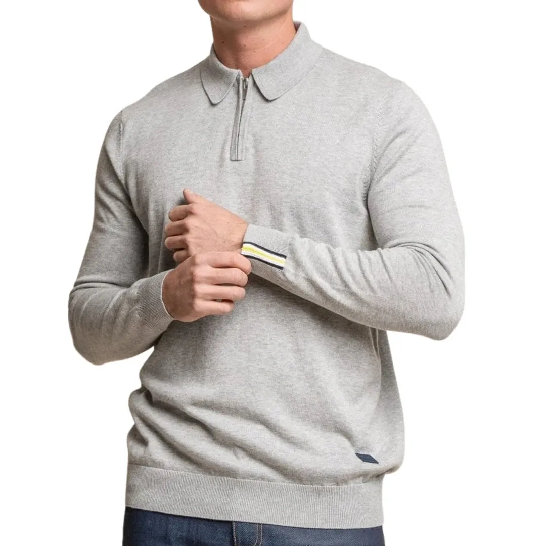 Falcao - Men's Polo Collar Quarter Zip Jumper