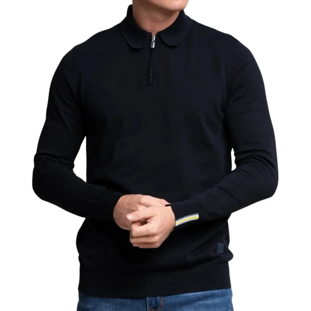 Falcao - Men's Polo Collar Quarter Zip Jumper