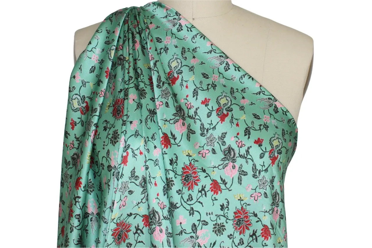 Floral Silk Charmeuse - Pinks/Red/Black/Greens