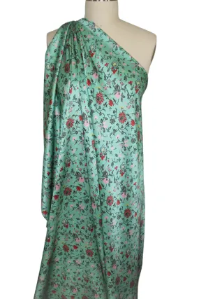 Floral Silk Charmeuse - Pinks/Red/Black/Greens