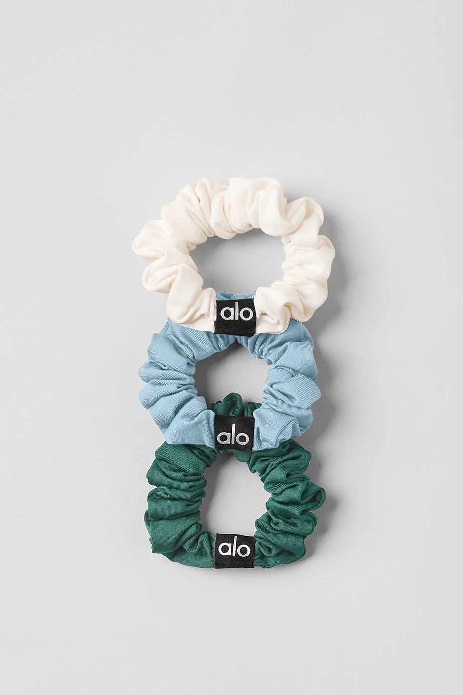 Fresh Mini Scrunchie 3-Pack - Celestial Blue/Winter Ivy/Ivory