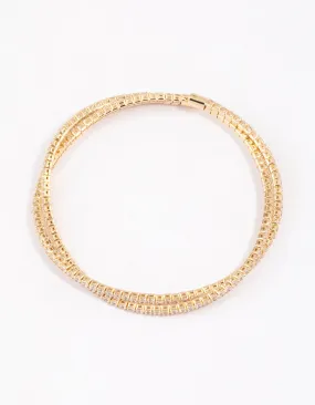 Gold Plated Twisted Cup Chain Wrist Cuff