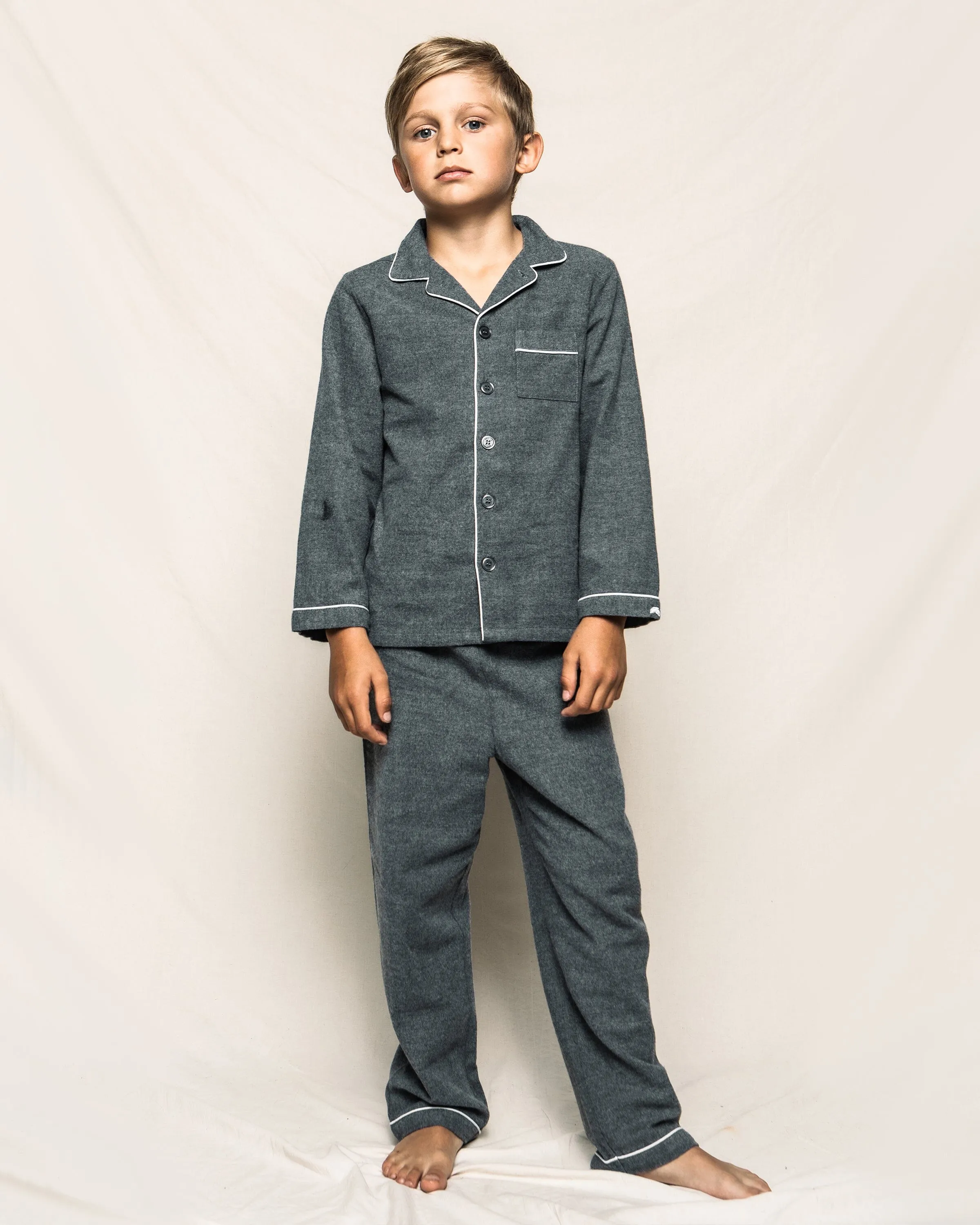 Kid's Flannel Pajama Set | Grey