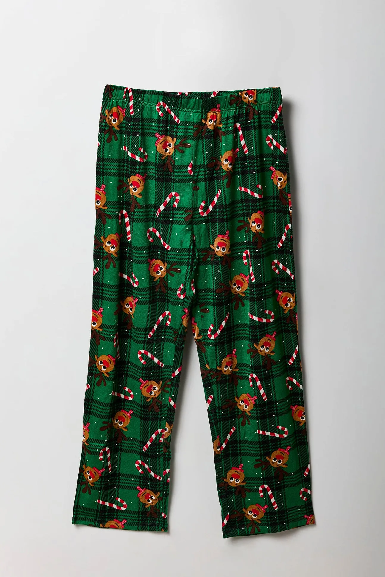 Mens Matching the Family Rudolph Flannel 2 Piece Pajama Set