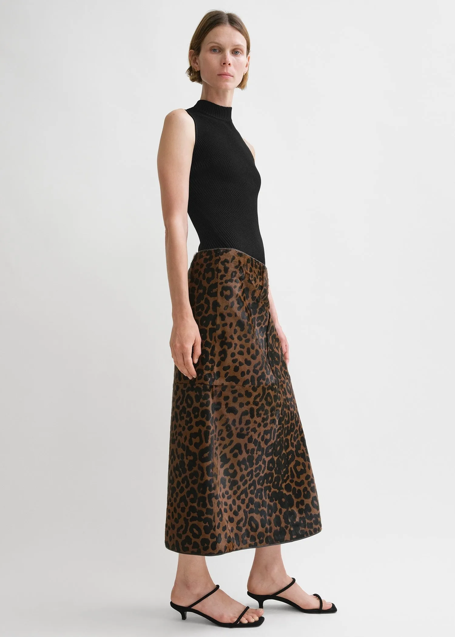 Pony hair skirt leopard