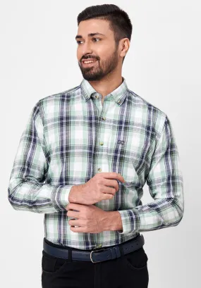 Pure Cotton Semi Formal-Smart Fit Shirt - 42491