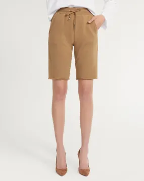 Romy Raw Edge French Terry Bermuda Short in Light Mocha