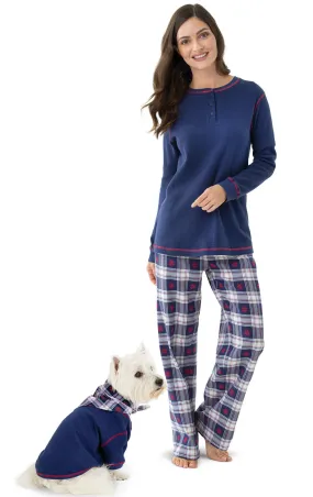 Snowfall Plaid Flannel Matching Pet and Owner Pajama Set