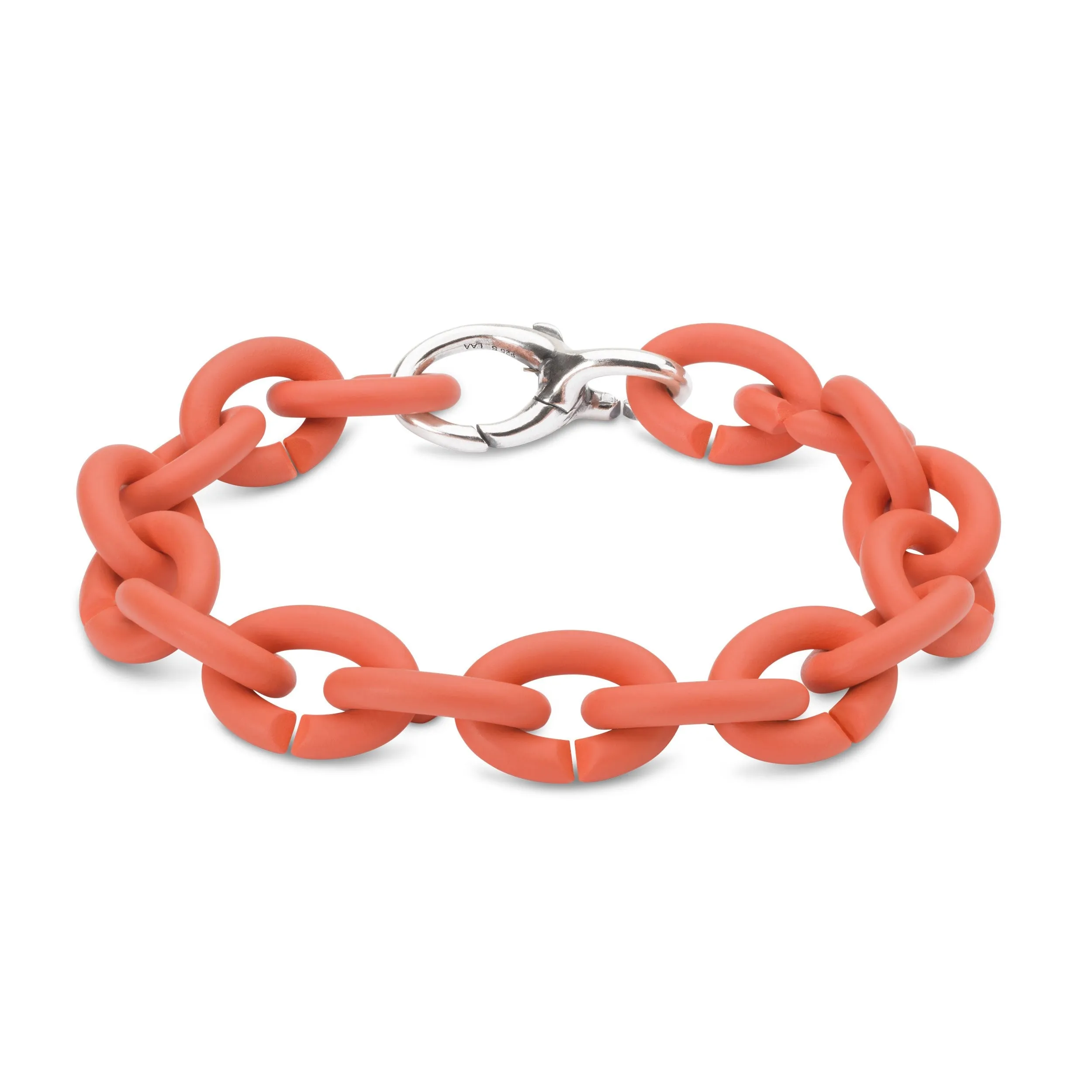 Soft Apricot Silver Bracelet