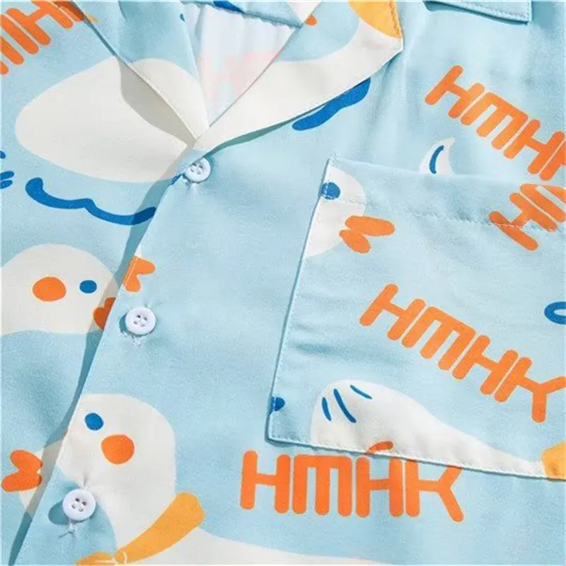 Swimming Duck Print Couples Shirts