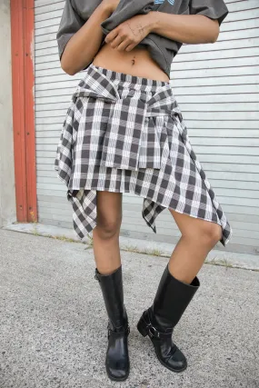 TIED SHIRT EFFECT MINI SKIRT