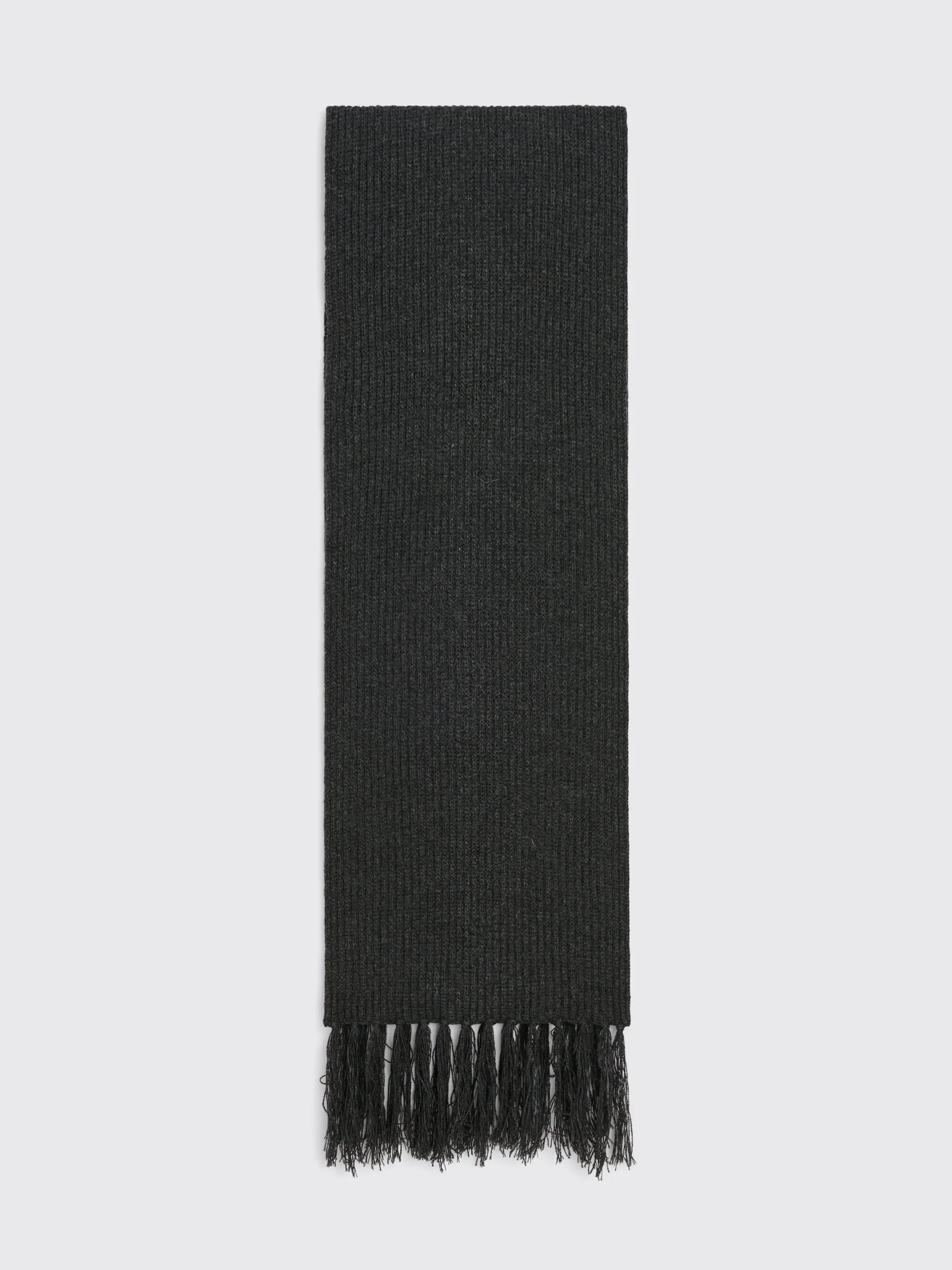 TRS BIEN everywear Rib Wool Scarf Merino Cashmere Black