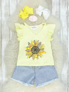 Vintage Sunflower Denim Outfit